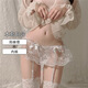 Liang Ai sexy embroidery see-through lace garter stockings stockings thong all-in-one suit sexy one-size-fits-all white garter belt does not include socks