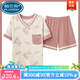 帕兰朵2025夏纯真棉睡衣女薄款短袖短裤学生ins风新款可外穿家居服套装 短袖短裤-G6636# M 【70-90斤】