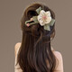 Genbe temperament flower one-line clip women's 2025 new high-end hair clip back head super fairy duckbill chuck headdress beige flower duckbill clip [1]