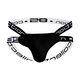 Banfishi men's gay sexy no-take-off thong sexy beltless cotton large bag hollow buttocks exposed gay underwear for men black 3501 M