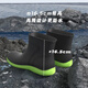 Liyou Deutsche Qualität Regenstiefel Herren mittlerer Röhrchen wasserdichte mittelgroße Röhrchen Sommer Anti-Rutsch-Kee-resistente Outdoor-Auto-Waschanschienungsbaugebäude Schwarz und Grün 41: [eine Größe größer]