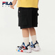 FILA【套装】斐乐童装儿童短袖T恤短裤2025年秋季新款休闲两件套 篱绿-GN 130