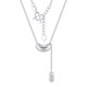 Chinese jewelry pt950 acacia platinum necklace plain chain clavicle set chain birthday gift for girlfriend and wife platinum acacia bean set chain weight about 6.5g