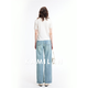 Kamilan lavé bleu jean droit d'été féminin 2025 Nouveaux jambes larges lâches décontractées pantalon long pantalon clair s bleu clair