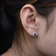 Fat Donglai Quality Tanzanite Earrings S925 Silver Plated 18 Women's Simple Fashionable Blue Gemstone Earrings