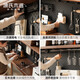 
Genji Wooden solid wood sideboard modern simple tea cabinet kitchen storage cabinet cupboard Nordic household wine cabinet 1.8 meters combined sideboard hole board seat + rail double door
