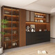 Quanpinwu 2025 NOUVEAU STYLE MÉDEVAL BATÉE MEUR INTÉGRÉ HIGH Armoire à vin Armoire de rangement Retro Armoire de rangement rétro American Walnut + Starry Sky Black Style 12240 * 32/4
