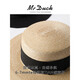 Mr DUCK star's same style, light luxury, extra fine hand-woven straw hat for women, French style flat top hat, multi-size hat