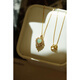 MHFDO Opal Love Pendant Necklace Women's Fashion Retro Design 18K Gold Diamond Clavicle Chain Niche