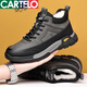 Cartelo Cotton Chaussures pour hommes en 2025 hiver nouveau cuir authentique plus Velvet Boots de neige en laine épaissi pour les hommes Chaussures masculines chaudes et décontractées