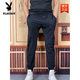 花花公子（PLAYBOY）夏季薄款男士黑色休闲裤帅气质时尚百搭舒适潮流修身运动卫裤 黑 单件短袖(9885款 29 (100-115)斤