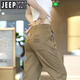 JEEP SPIRIT Jeep Workwear Casual Pants Men's Summer Thin Men's Pants Ice Wire Quick Dry Loose Sports Harem Pants Crop Pants K09 Camel + K09 Khaki Thick 5XL Recommended 196-220Jin [Jin equals 0.5 kg]