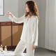Modal Pyjamas für Frauen im Frühjahr und Herbst Modal Baumwolle Langschläfe Sommer-Dünnstil Plus-Size-Strickjacke Baumwollseide Zwei-teilige Heimkleidung M6624 SHA Xing M Code (Empfohlen 80-100 Jin [Jin gleich 0,5 kg]))