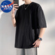 NASA Marvel T-shirt à manches courtes à manches courtes Men Men Summer à manches à manches lâches Contrôle rond Contrôle Shirt Abricot Gray XL