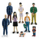 
Simulation character model grandparent mother dad boy girl baby static doll ornament toy landscaping T15833 girl 32g