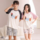 Langsha [cadeau chinois de la Saint-Valentin] Couple de pyjamas pour femmes Coton Pure d'été 2025 Nouveau court métrage de manches courtes Men's Men's Cartoon 844 Men L