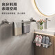 
Suction cup towel pole bathroom without punching bathroom gun grey towel rack wall-mounted double single rod storage storage rack bold thickened suction cup grey single rod 40cm-9856