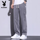 Playboy (playboy) Jeans de tennis de tennis d'été des jambes larges en vrac semelles pantalons flottants d'été pantalon décontracté de soie 1048 bleu clair m taille 28-29