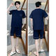 Sigui Pajamas Men's Cotton Cotton Fin Short à manches courtes peut être porté à l'extérieur pour les vêtements de maison fraîche de taille plus décontractés 9928 # l [suggéré 100-120Jin [Jin est égal à 0,5 kg]]]