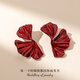 Qlady red skirt earrings women's silver needle earrings exaggerated European and American temperament earrings 2025 new high-end niche earrings
