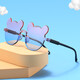 
New cute round frame bear children's sunglasses summer sunglasses trendy gradient baby sunglasses top pink and white