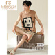Viete modale Pajama Men's Men's Summer Pure Cotton Sans manches Cool Fin Home Vêtements 2025 Nouvel ensemble de jeunes d'été 719A [Coton pur cool] L L Taille (hauteur suggérée 165-170C poids recommandé