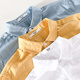 Seven Wolf men's linen lapel short-sleeved t-shirt loose shirt collar top clothes with collar T-shirt linen summer clothes yunyi-9711 yellow 3XL