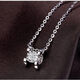 Pt950 platinum imported moissanite necklace 18k rose gold bull head four-claw diamond necklace clavicle single pendant for women 2.9g platinum 50 points + box chain 45cm