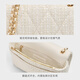 Charles/Keith Fashion Diamond Cadena de un solo hombro Crossbody Bag Square Bag Cumpleaños CK2-20671747 Tweed de crema BLANCA S BLANCO S