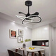 TMJD MISS integrated fan light Nordic fan light 2025 new master bedroom restaurant ceiling fan light household integrated chandeliers modern invisible model 9227 black 60cm-three colors-variable frequency + language