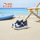 ANTA children's sandals, boys' and girls' shoes, infants' 2025 summer new arrival Octopus breathable toe-cap anti-collision beach shoes for boys, blue/white/black 0066H--4 22