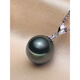 Fat Donglai's same style Tahitian pearl pendant seawater black pearl pink silver pendant perfect round white pearl white 9-10mmx45cm