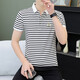 Pure Cotton Revers Polo-Hemd unter Jiumuwang Jiumuwang, Herrenmodemarke, führt den Sommer mit kurzärärmernem T-Shirt. Schwarz Q753 M. Empfohlen 100-120 Jin [Jin ist 0,5 kg]
