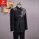 Pierre Cardin Groom Mao Suit 2025 New Men's Wedding Dress Chinese Engagement Suit Suit Men's Slim A Style (Pants Included) S