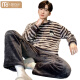 Pajama de terciopelo de coral modal para hombres Autumn and Winter Style más terciopelo engrosado Set cálido Flannel Ropa para el hogar de invierno para hombres K3892- L 100-130Jin [Jin iguala 0.5 kg]