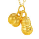 Ji Bochi Pure Gold Silver Necklace Women's G24K Gold Good Persimmon Peanut Pendant Niche Temperament as a Birthday Gift for Girlfriend Good Persimmon Lianlian Single Pendant with Thickened Gold Layer