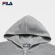 FILA 斐乐官方女士编织衫2025冬季新款休闲宽松连帽拉链毛衣开衫 烟花云灰-MG M 165/84A/M