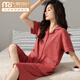 
Modal cotton pajamas for women in summer short-sleeved cropped pants large-size cardigan for middle-aged and young ladies suits for outdoor wear home clothes n9898 short-sleeved cropped pants cardigan M (80-100Jin [Jin equals 0.5 kg])