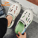 Deerway (Deerway) Sandals Chaussures masculines 2025 Chaussures de trou d'été Chaussures de plage pour hommes polyvalentes à double usine à la mode vert blanc clair 42/43