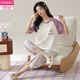 Pajamas modal de collar de algodón puro de verano para mujeres Los pantalones cortados de manga corta se pueden usar fuera del traje de ropa de hogar de primavera T-9854 (traje corto) m (80-100Jin [Jin equivale a 0,5 kg])