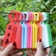 Gardening label plug-in tag waterproof ring buckle plant listing identification card plastic thickened succulent small label tool seven-color mixed hangable labels 10 pieces each