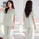 Pyjama modal pour femmes en été coton pur 2025 Nouvelles manches courtes avec poitrine de poitrine pantalon intégré de style mince et vêtements de vêtements à domicile 694 mètres blancs avec poitrine de poitrine de coton de coton de coton M (155-160): Convient pour 90-110jin [Jin est égal à 0,5 kg]