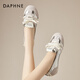 Daphne shallow mouth ballet dance shoes for women flat low heel lightweight commuter breathable sports casual shoes Silver 38