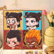 Three-April Tiger Q version Nezha: Devil Child's Sea Digital Oil Painting Diy Ao Bing Nezha Cartoon Animation 2025 Handmade Oil Painting Nezha J1047 50*50cm Solid Wood Inner Frame + Decorative Outer Frame Three Colors