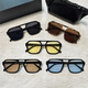 
2694 cross-border square frame double beam Korean version retro large frame pilot glasses ocean sheet multi-color sunglasses wholesale gloss black tea sheet