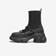 
Heshe (TATA) Sun Leyan same style of Meow Claw Boots for Women's Socks Boots Thick Sole Thin Slim Boots Elastic Short Boots CEG08DZ5 Black 35