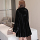 
Winter home brand fur imported mink coat for women, whole mink medium-length hooded mink fur coat for women 6 waves, black L 100Jin[Jin equals 0.5 kg]-120Jin[Jin equals 0.5 kg]