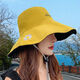 Fisherman sun hat women's summer sun protection hat cycling travel face hat foldable double-sided wearable personalized sun hat off-white