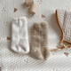 Kimmy British baby autumn and winter foot covers children's shoes thickened warm cotton shoes shoe covers foot covers sleeping baby socks khaki double layer plush socks 0-1 years old recommended (inner length 13cm)