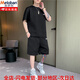 Meloban Summer Men's Fit Foot Casual Set 2025 Новый подросток Fashion Ship Short Shorts Set Set Match K12532 Black (Set) M
